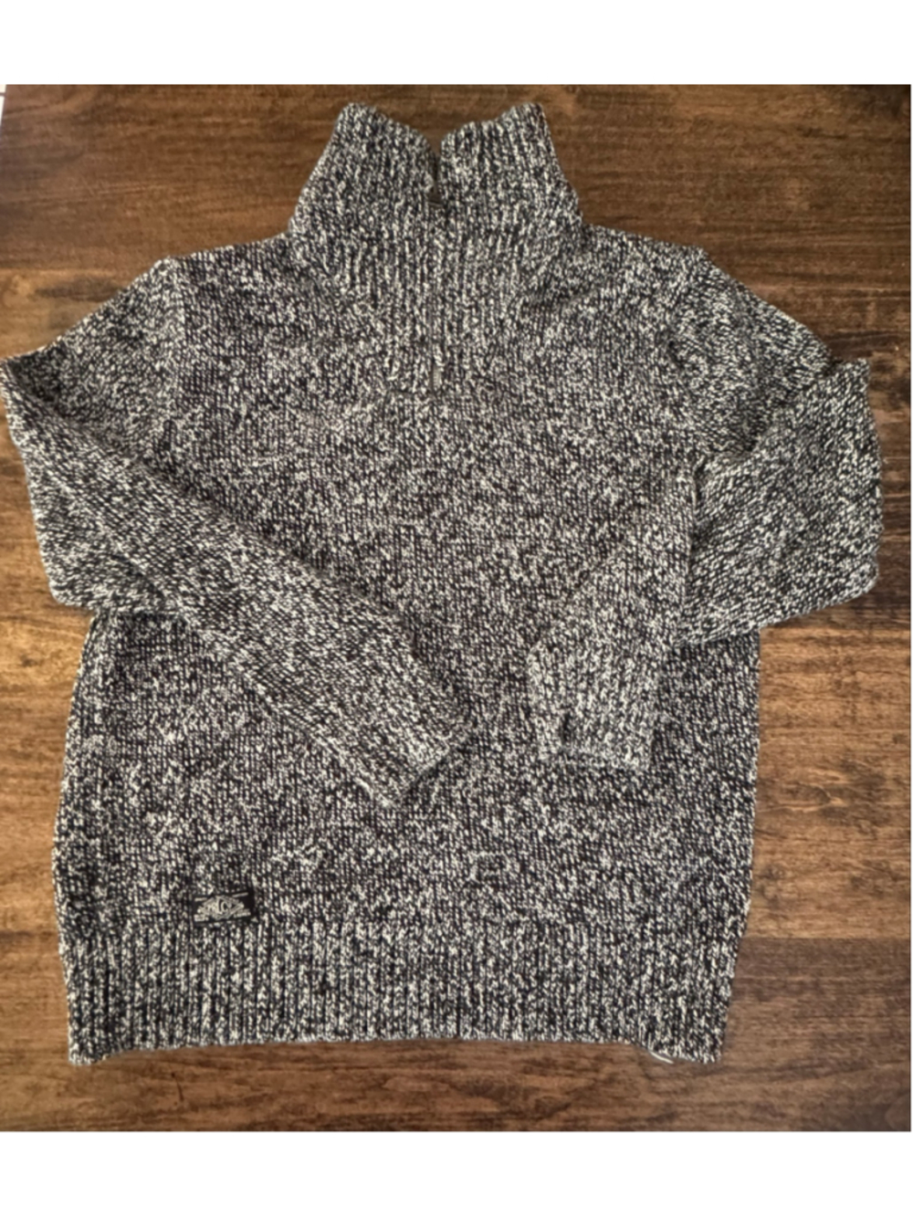 Boys Polo Ralph Lauren Quarter-Zip Sweater Size 14 Black White